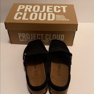 Project Cloud Black Suede Clog Mules